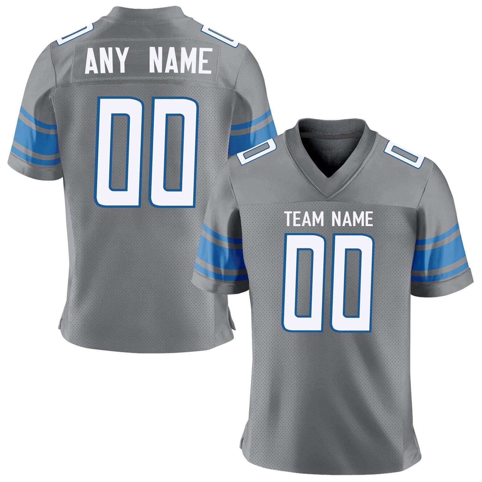Custom American Football Jersey Personalized Printed Team Name Number Training Uniform Blue Gray Fans Gift for Adults Kids
