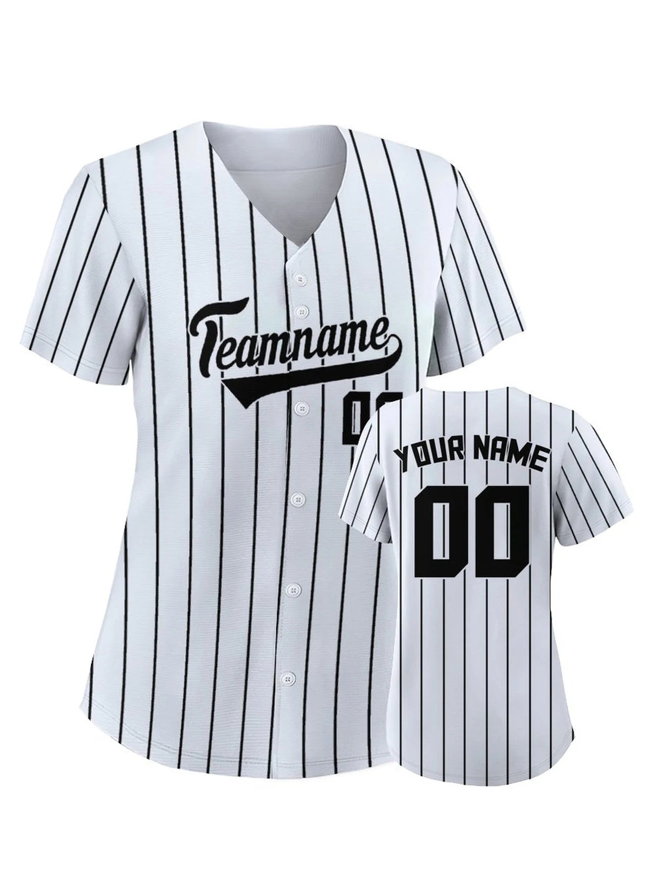 Women's Custom Pinstripe Baseball Jersey Personalized Team Name Number Breathable Baseball Shirts for Team Sportswear S-4XL