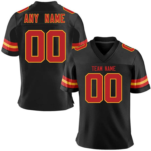 Custom American Football Jersey Personalized Name Number Red Football Team Shirt for Men Women Youth Kids