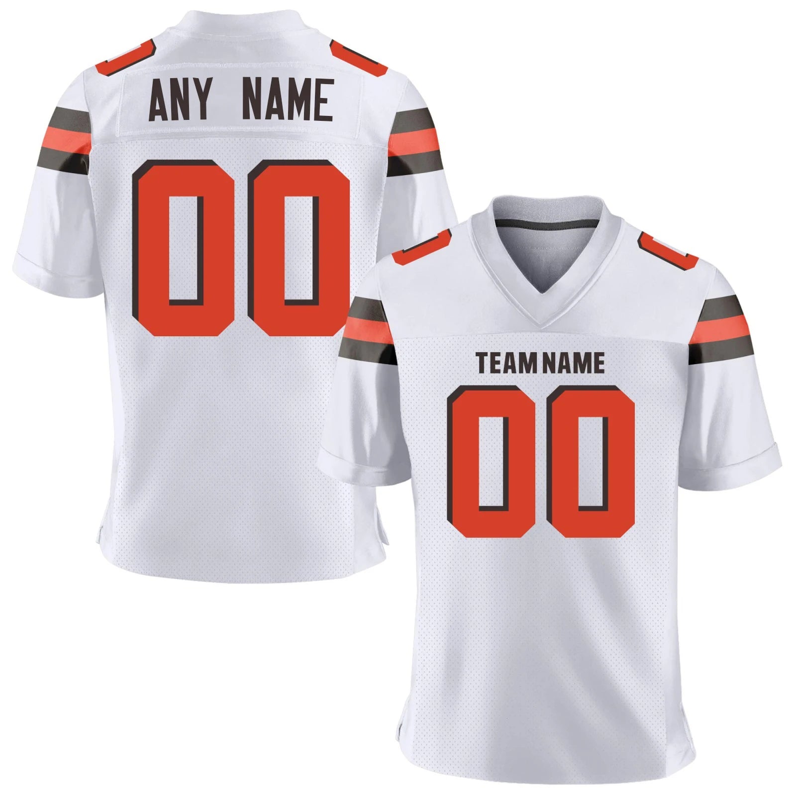 Custom Brown American Football Jersey Personalized Printed Team Name Number Adult Kids Quick-Drying Training Football Shirt