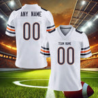 Custom American Football Jersey White Personalized Football Shirt with Printed Team Name Number Football Fans Gift for Adult Kid