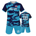 Custom England Soccer Jersey Kids Football Uniform Set Personalized Name Number Youth Team Training Kit for Boys and Girls