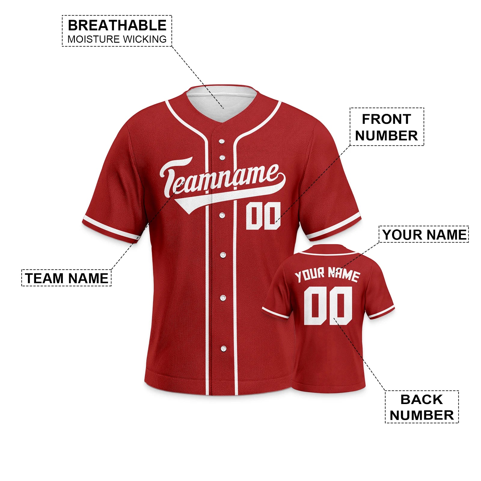 Custom Baseball Jersey for Kids Youth Plain Personalized Baseball Uniform with Printed Team Name Number Baseball Shirt Fans Gift