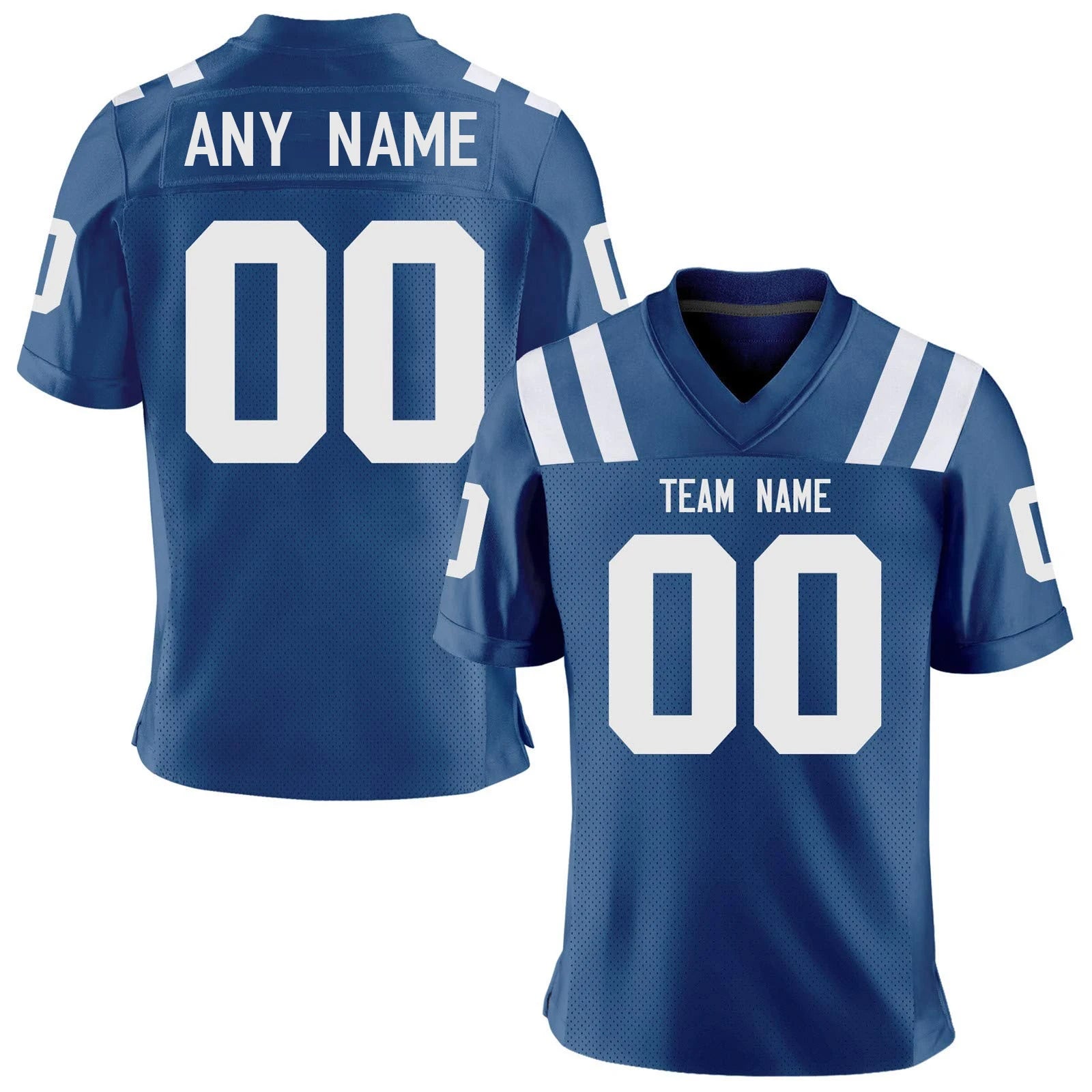 Custom White Blue American Football Jersey for Men Women Youth Kids Personalized Printed Team Name Number Sportwear Fans Gift