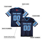 Custom American Football Jersey Personalized Printed Team Name Number Navy Blue Football Shirt for Men Women Youth Fans Gift