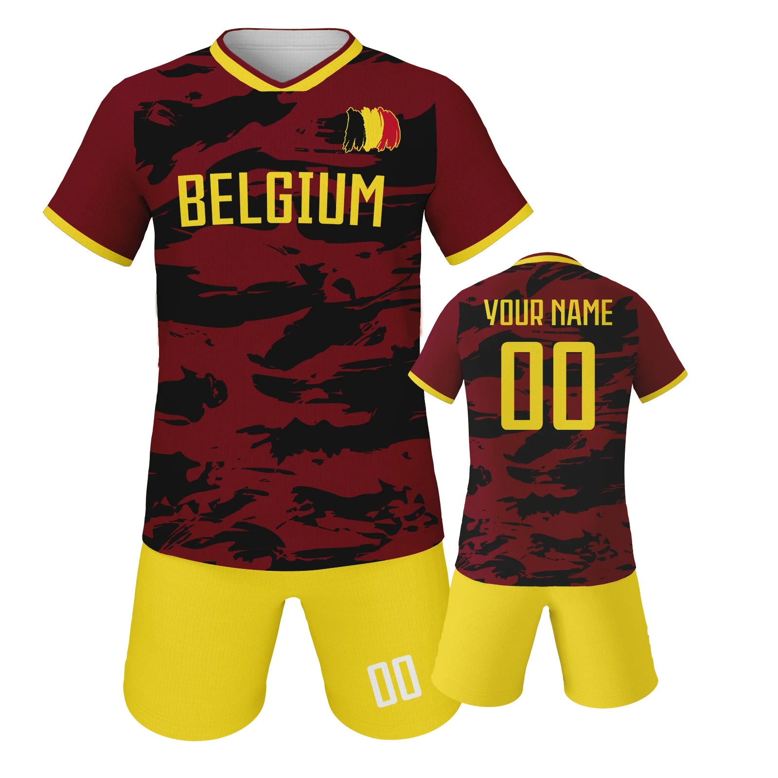 Belgium Customized Football Jersey for Kids Boys Soccer Jersey Set Personalized Summer Football Uniforms Girls Tracksuit 3-14Y