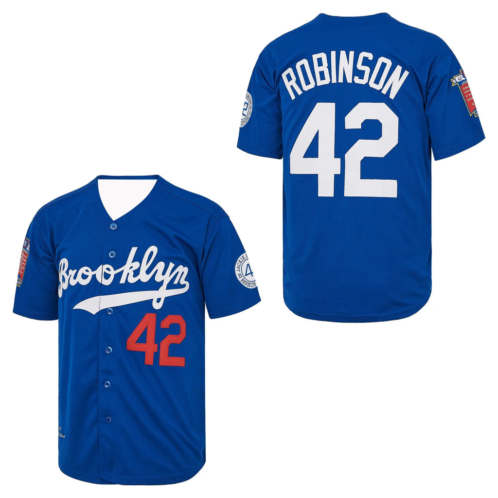 SEASONMARK 2026 Men's Royal Blue Legend 3D Printed Vintage Baseball Jersey Hip Hop 42 Vintage Style Streetwear