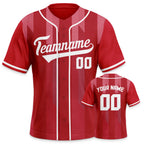 Custom Baseball Jersey Red White Baseball Shirts Personalized Printed Team Name Number Sports Uniform for Adults Kids Boys
