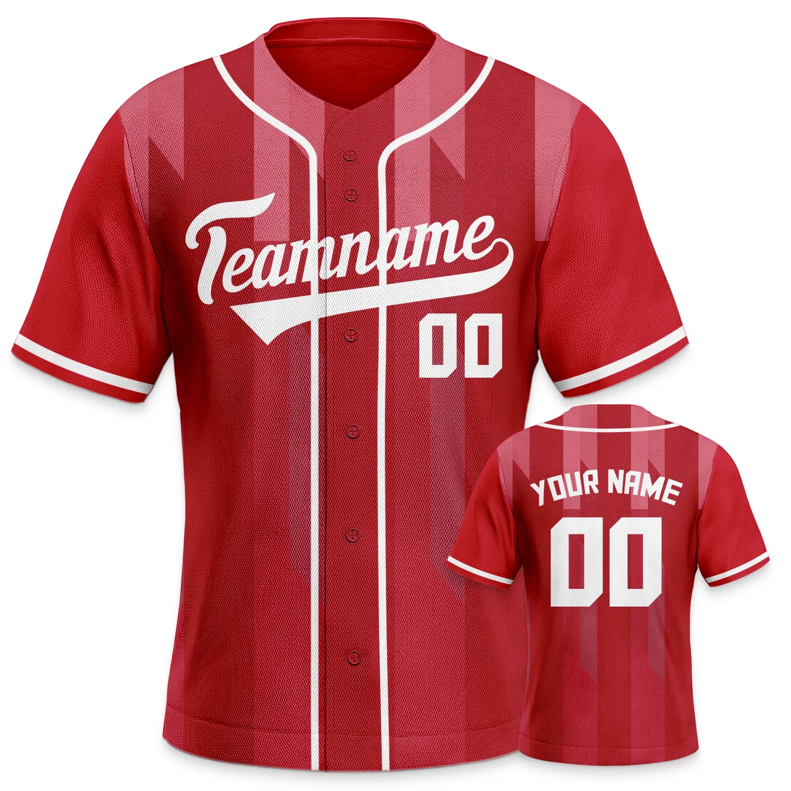 Custom Baseball Jersey Red White Baseball Shirts Personalized Printed Team Name Number Sports Uniform for Adults Kids Boys