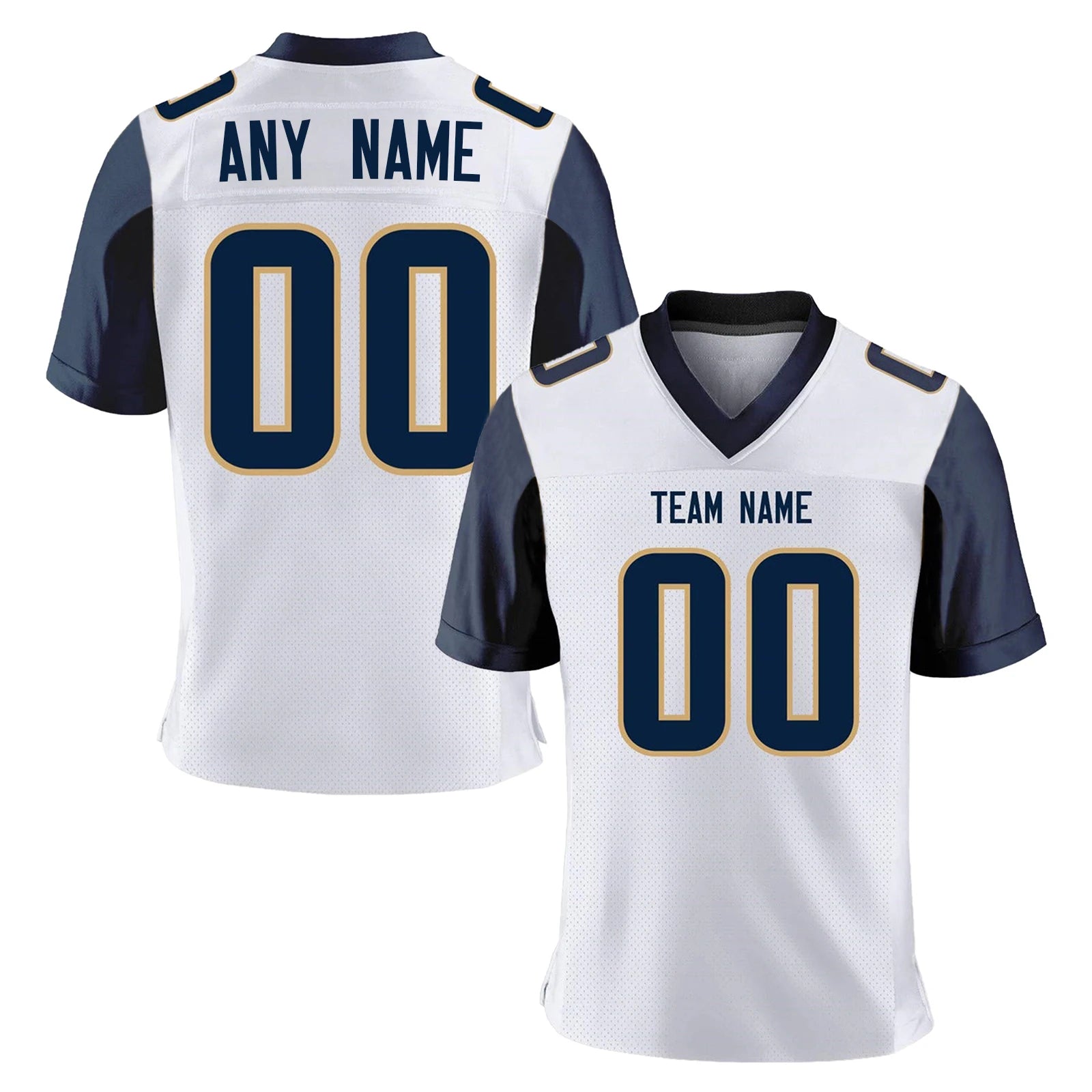 Custom Navy American Football Jersey, Personalized Football Shirt with Team Name Number, Football Fans Gift for Men Women Kids