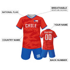 Custom Chile Soccer Jerseys for Kids Personalized Soccer Uniforms with Name Number Football Shirts Shorts Set for Boys Girls