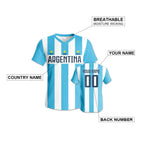 Custom Argentina Soccer Jersey for Adult Kids Personalized Name Number Football Team Shirt Training Sportswear