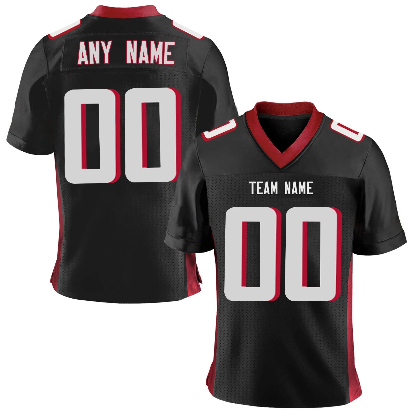 Custom American Football Jersey Black White Men Women Kids Personalized Printed Team Name Number Sports Uniform Fans Gift
