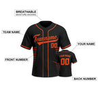 Custom Baseball Jersey Black Orange Baseball Shirt  Personalized Name Number Team Uniform for Men Women Youth Kids Fans Gift