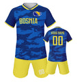 Custom Kids Soccer Jersey Bosnia Football Uniform Personalized Name Number Youth Team Training Kit for Boys Girls 3-14Y