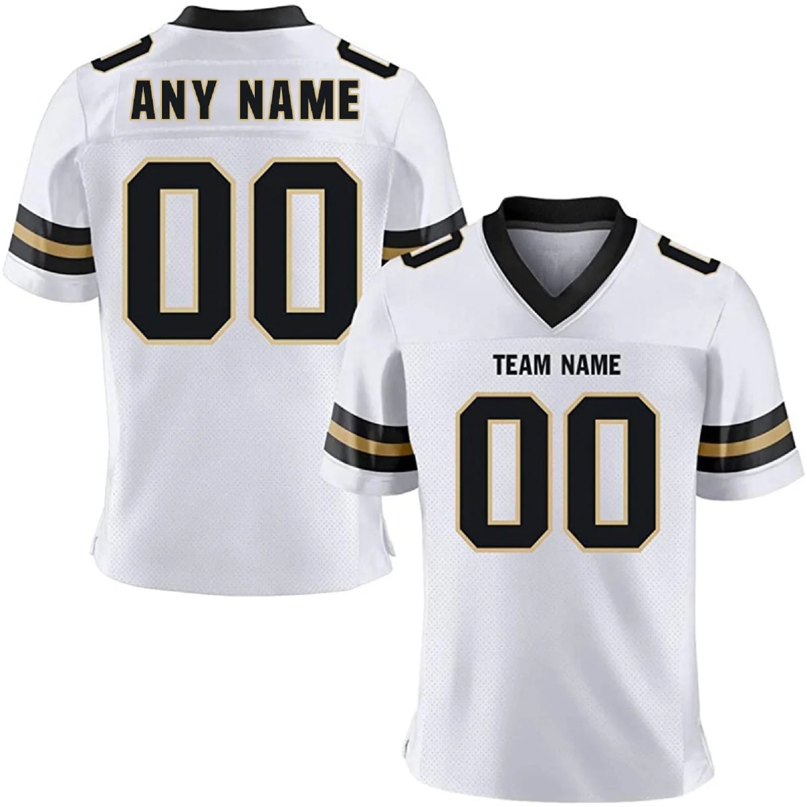 Custom American Football Jersey White Personalized Football Shirt with Team Name Number Football Fans Gfit for Adults Kids