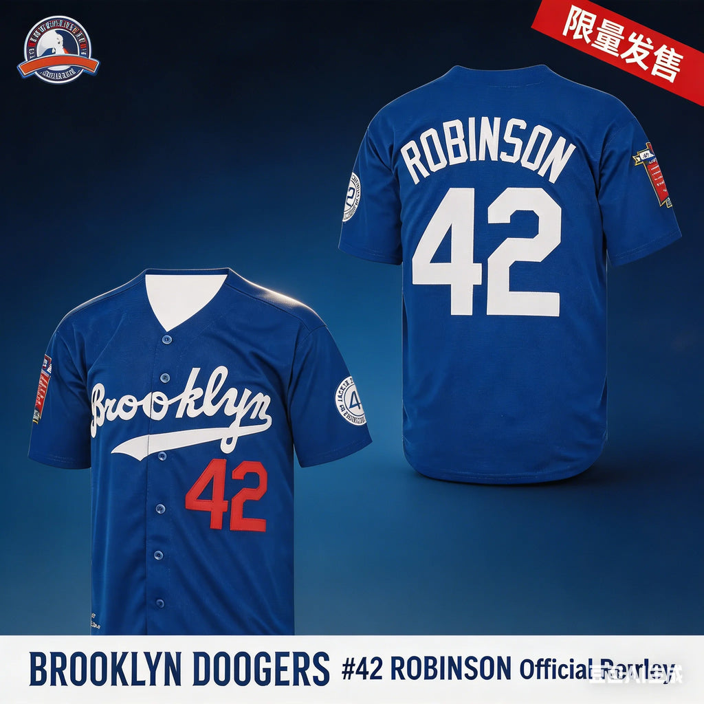 SEASONMARK 2026 Men's Royal Blue Legend 3D Printed Vintage Baseball Jersey Hip Hop 42 Vintage Style Streetwear