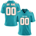 Personalized Aqua American Football Jersey Custom Printed Team Name Number for Men Women Kids Youth Football Uniform