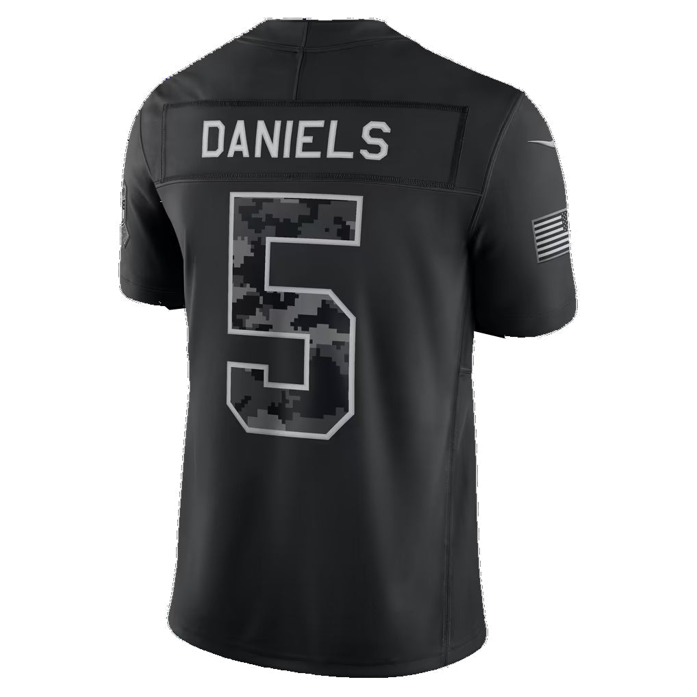W.Commanders #5 Jayden Daniels Black 2026 Salute to Service Stitched Limited Football jersey MWATKINS
