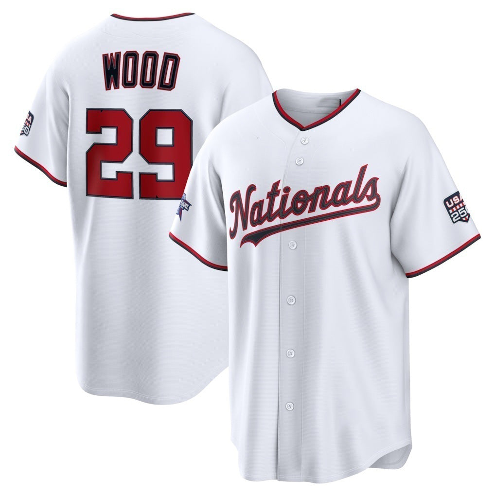 Washington Nationals #29 James Wood 2026 All-Star Game White Replica Stitched Baseball Jerseys