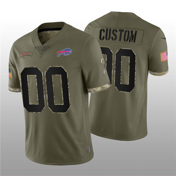 Custom B.Bills ACTIVE PLAYER 2022 Olive MWATKINS Salute To Service Limited Stitched Jersey