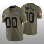 Custom B.Bills ACTIVE PLAYER 2022 Olive MWATKINS Salute To Service Limited Stitched Jersey
