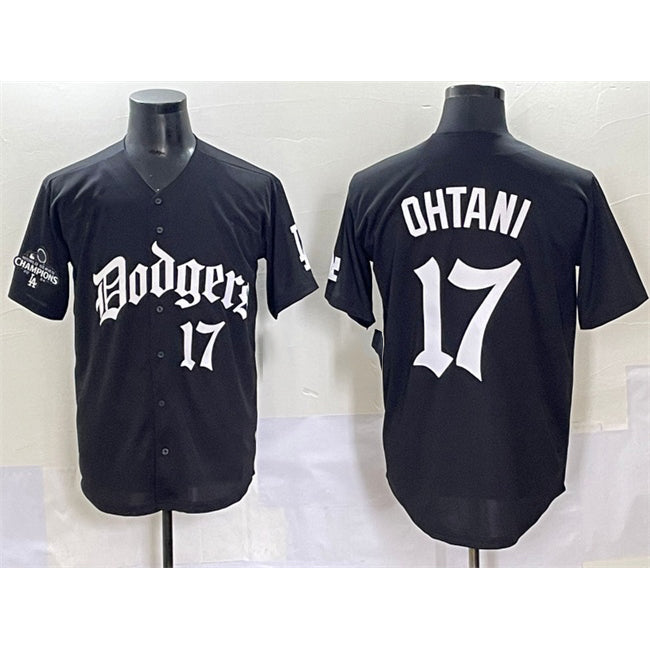 Los Angeles Dodgers #17 Shohei Ohtani Black MWATKINS 2025 LA Gothic Style With 2024 World Series Champions Patch Vapor Premier Limited Stitched Jersey