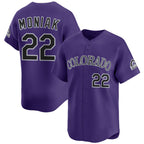 Colorado Rockies #22 Mickey Moniak Purple MWATKINS Limited Stitched Jersey