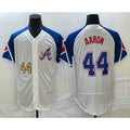 Atlanta Braves #44 Hank Aaron Number White MWATKINS 2023 City Connect Flex Base Stitched Jersey 2