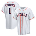 Houston Astros #1 Carlos Correa White MWATKINS Home Replica Jersey