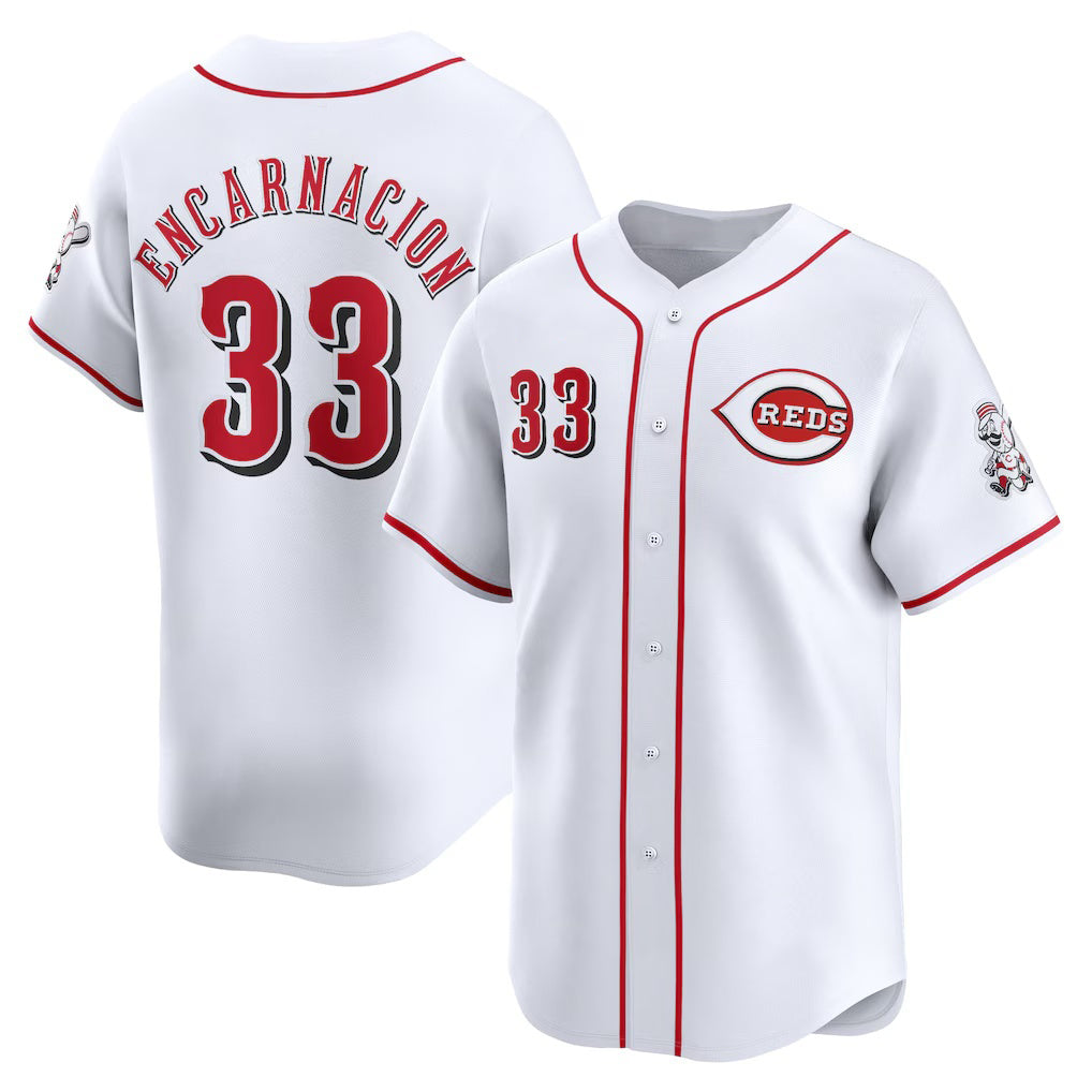 Cincinnati Reds #33 Christian Encarnacion-Strand White MWATKINS Home Limited Player Jersey