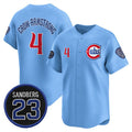 Chicago Cubs #4 Pete Crow-Armstrong Blue MWATKINS 'Ryne Sandberg Tribute' Vapor Limited V2 Stitched Jersey