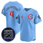 Chicago Cubs #4 Pete Crow-Armstrong Blue MWATKINS 'Ryne Sandberg Tribute' Vapor Limited V2 Stitched Jersey
