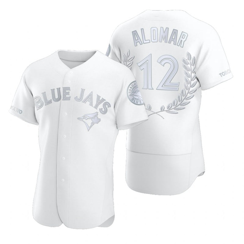 Toronto Blue Jays #12 Roberto Alomar White MWATKINS Flexbase Fashion Jersey