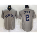 New York Yankees #2 Derek Jeter Gray MWATKINS Cool Base Stitched Jersey