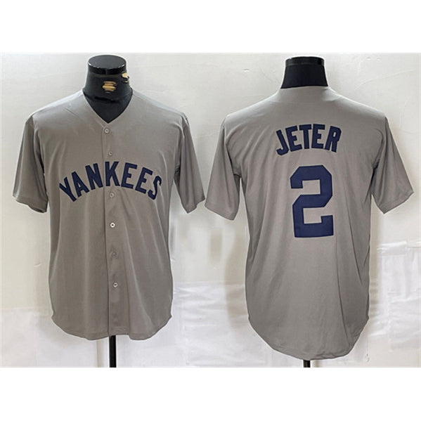 New York Yankees #2 Derek Jeter Gray MWATKINS Cool Base Stitched Jersey