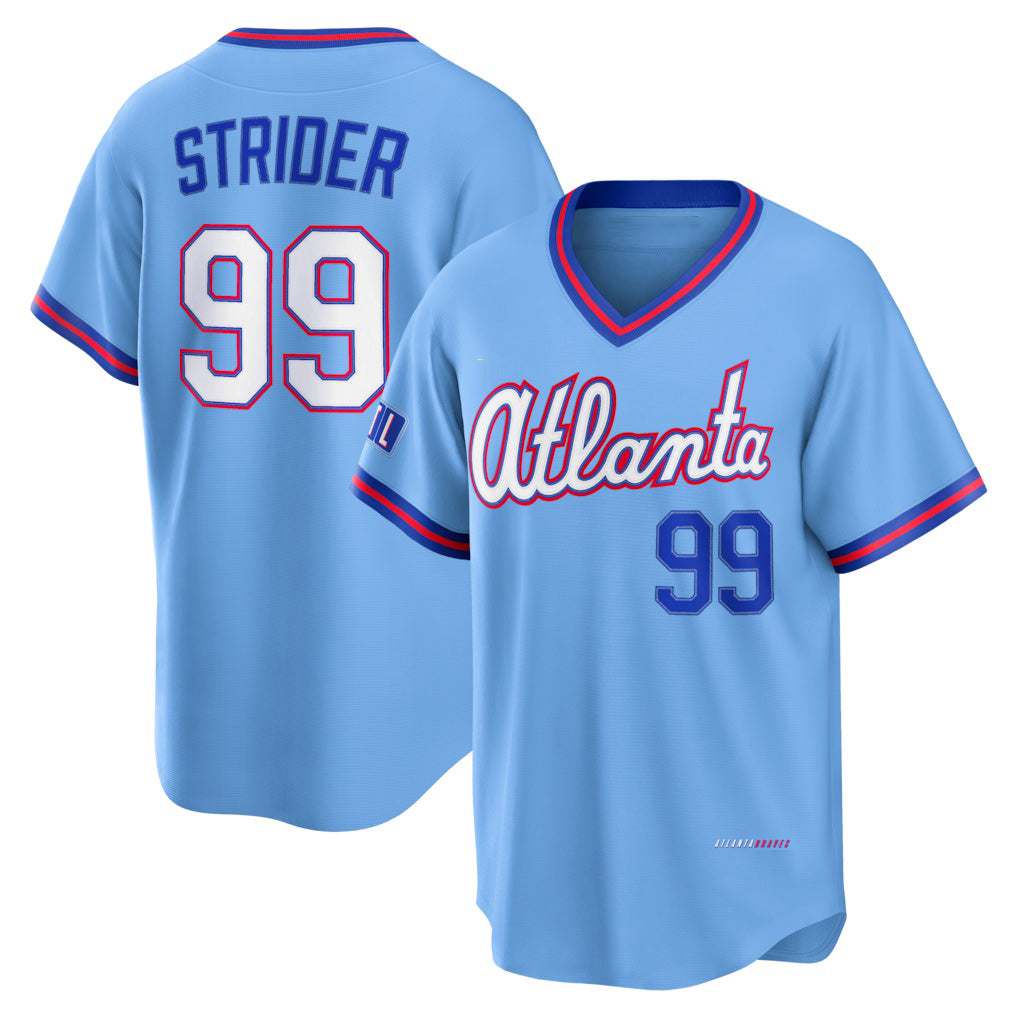 Atlanta Braves #99 Spencer Strider Powder Blue MWATKINS 2026 City Connect Stadium Jersey