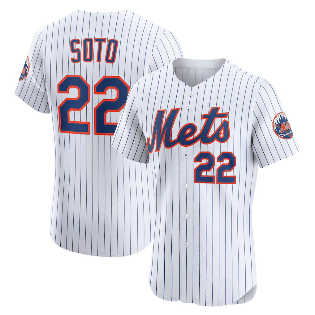 New York Mets #22 Juan Soto White MWATKINS Home Elite Jersey