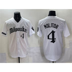Milwaukee Brewers #4 Paul Molitor White MWATKINS 'Gothic 414 Shadows Edition' Vapor Premier Limited Stitched Jersey