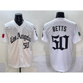 Los Angeles Dodgers #50 Mookie Betts White MWATKINS Mexico 2025 LA Gothic Style With Fernando Patch Vapor Premier Limited Stitched Jersey
