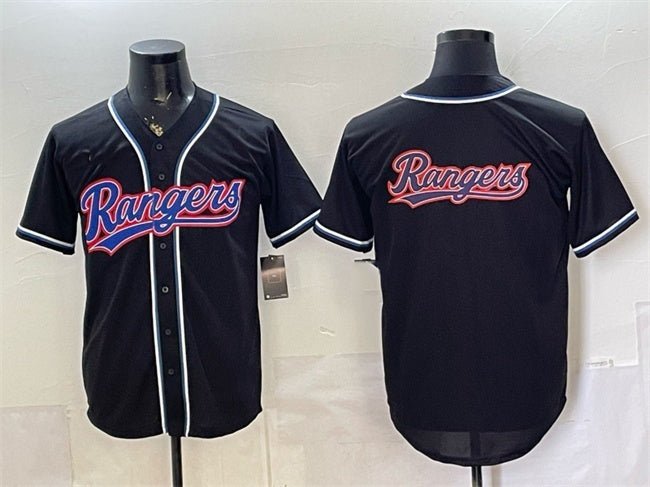 Texas Rangers Team Big Logo 2026 Fashion Replica Black MWATKINS Out Stitched Jersey