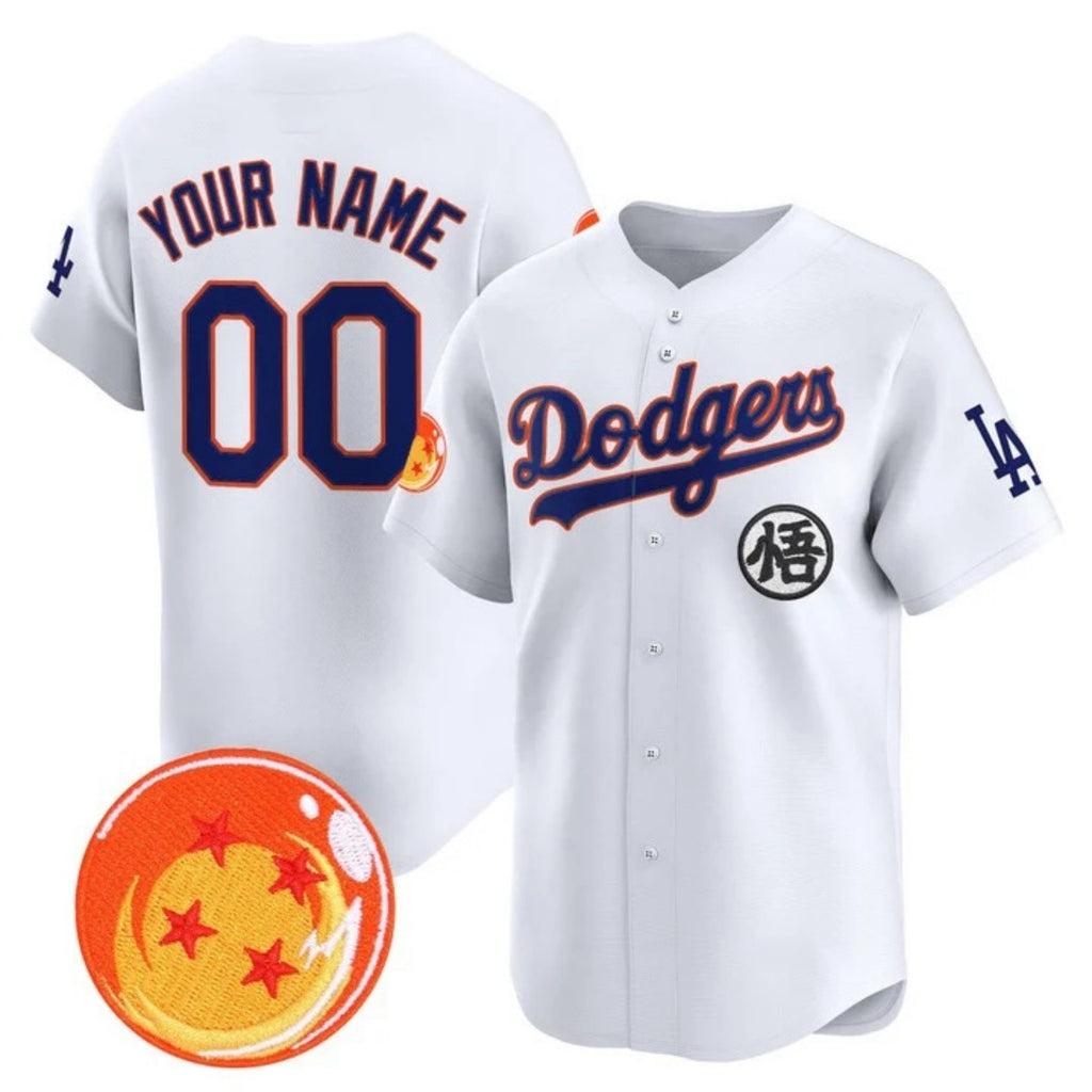 Custom Los Angeles Dodgers x Dragon Ball White MWATKINS Vapor Premier Limited Jersey - Stitched