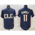 Cleveland Guardians #11 Jose Ramirez Navy MWATKINS 2024 City Connect Limited Stitched Jersey