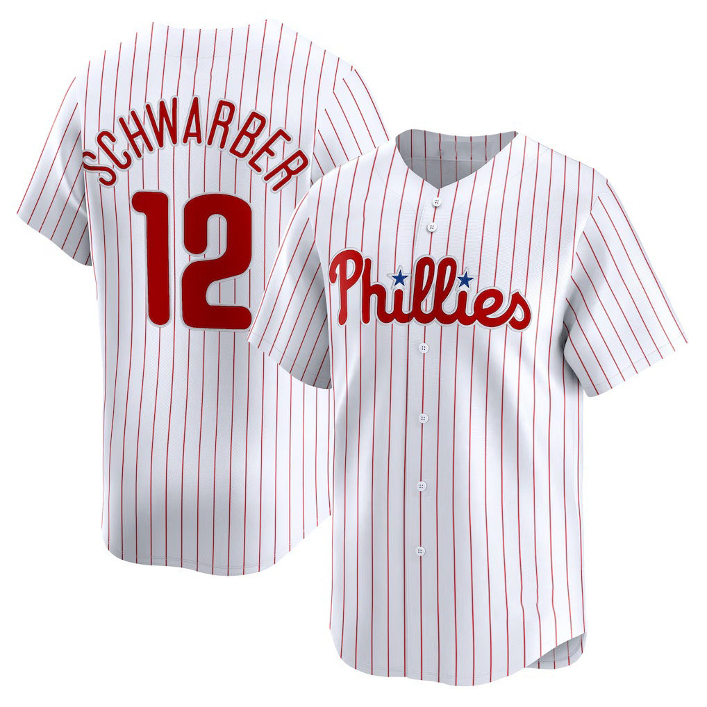Philadelphia Phillies #12 Kyle Schwarber White MWATKINS Home Limited Player Jersey