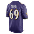 B.Ravens #69 Josh Tupou Purple MWATKINS Team Game Jersey