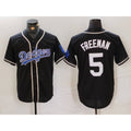 Los Angeles Dodgers #5 Freddie Freeman Black MWATKINS Cool Base With Patch Stitched Jersey