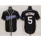 Los Angeles Dodgers #5 Freddie Freeman Black MWATKINS Cool Base With Patch Stitched Jersey