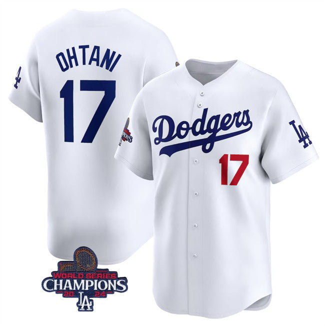Los Angeles Dodgers #17 Shohei Ohtani White MWATKINS 2024 World Series Champions Home Limited Stitched Jersey