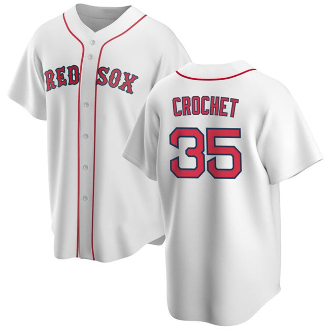 Boston Red Sox #35 Garrett Crochet White MWATKINS 2024 Cool Base Stitched Jersey