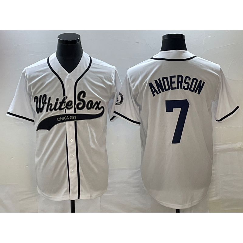 Chicago White Sox #7 Tim Anderson White MWATKINS Cool Base Stitched Jersey
